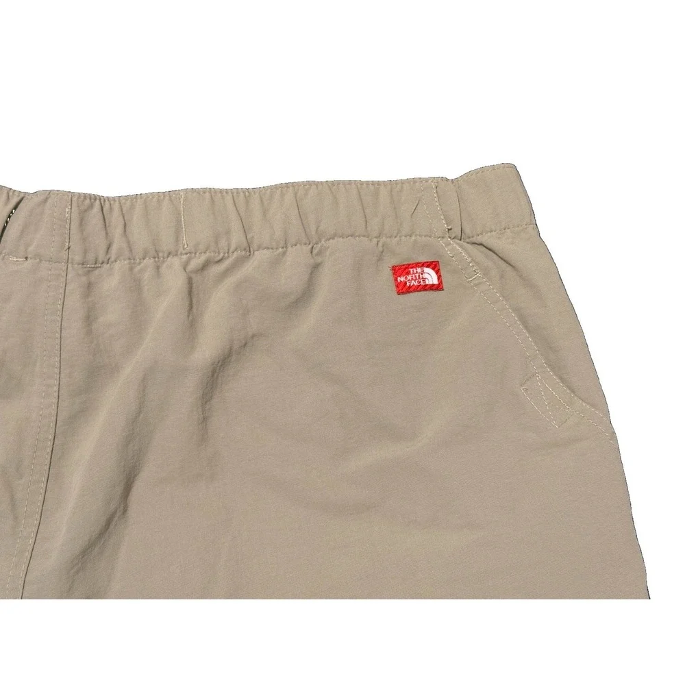 The North Face Men's Beige Cargo Shorts Elastic Waist Zip Pockets